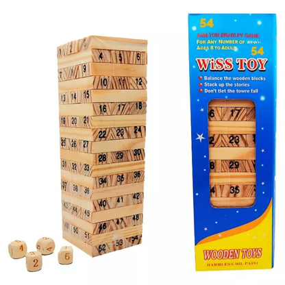 Jenga De Madera Juego Yenga 54 Piezas Grande Torre Bloques