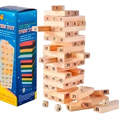 Jenga De Madera Juego Yenga 54 Piezas Grande Torre Bloques